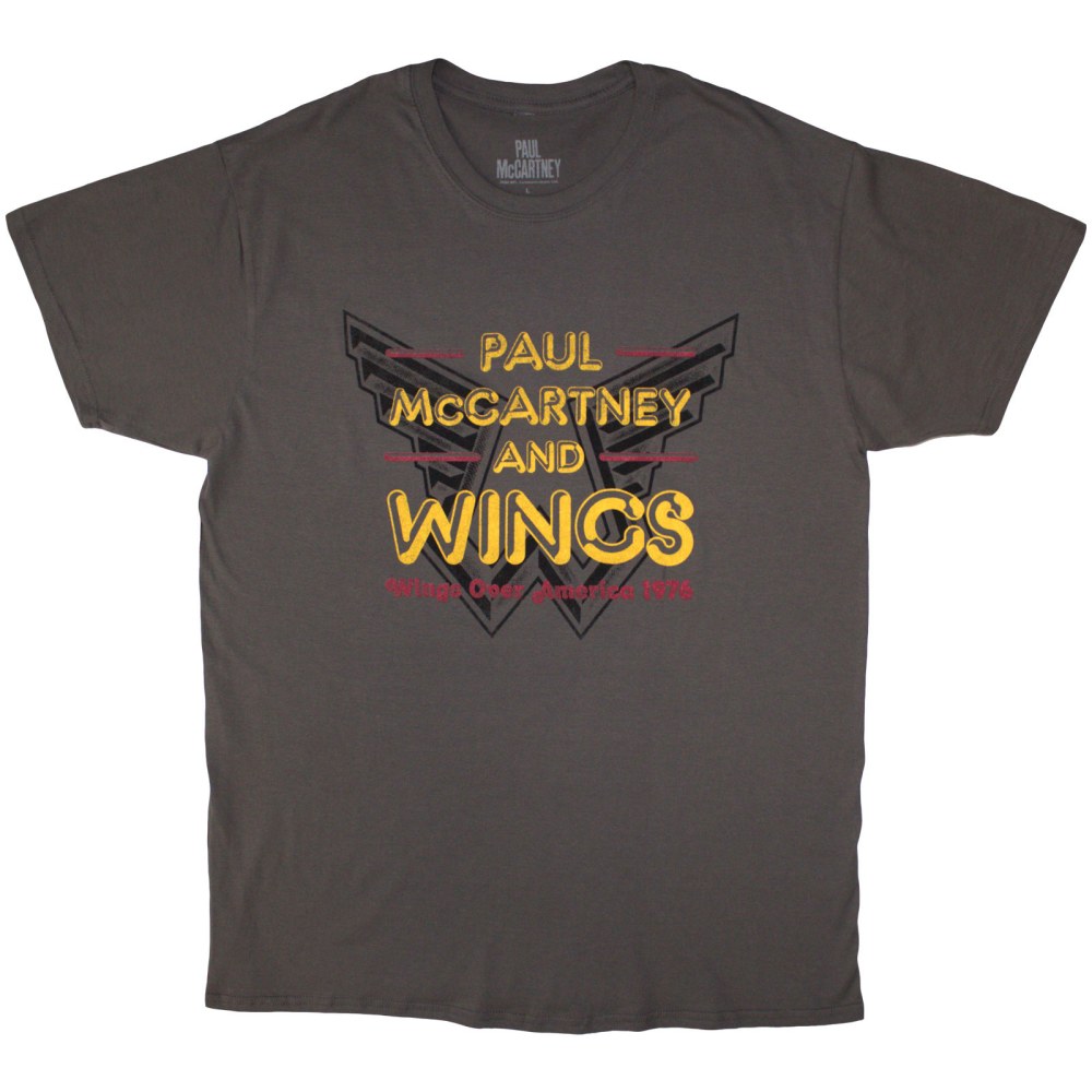 Paul McCartney - Wings Over America '76 Heren Tshirt - Grijs